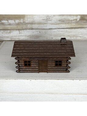 Vintage Bachmann Plasticville - Brown Plastic Log Cabin VGC